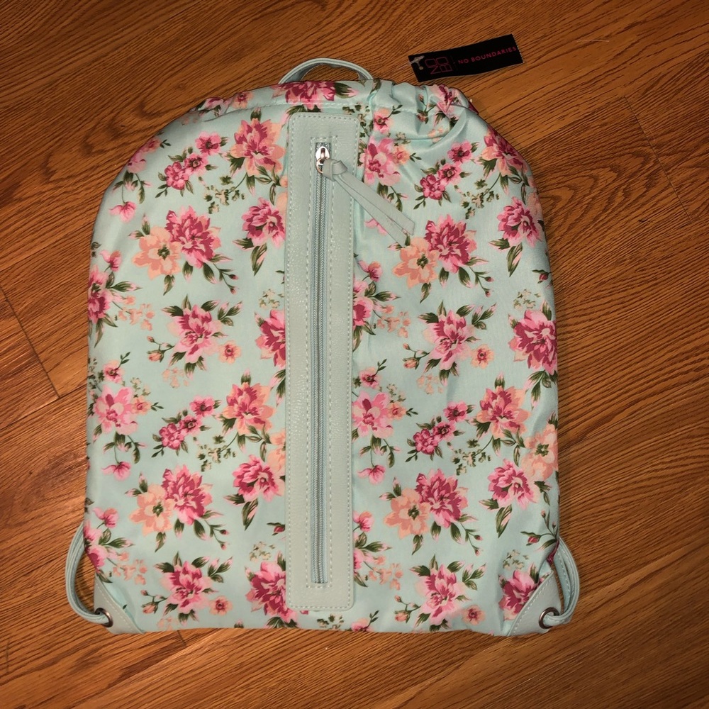 NWT floral drawstring backpack back to school new